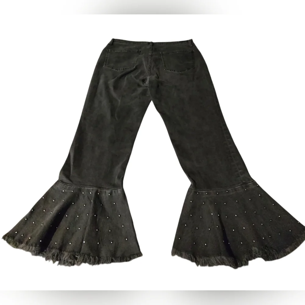 ANTHROPOLOGIE X Pilcro and the Letterpress Embellished High-Rise Black Jeans 31 - Picture 3 of 9